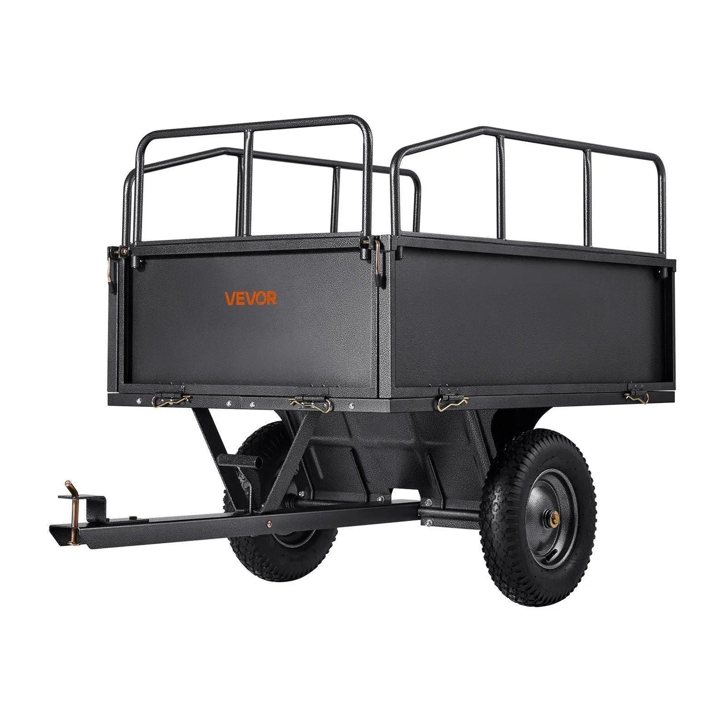 600 lbs Steel Dump Cart, 17 Cu. Ft Capacity, Heavy-Duty Tow Behind for ATV/UTV, DOBA-DC600