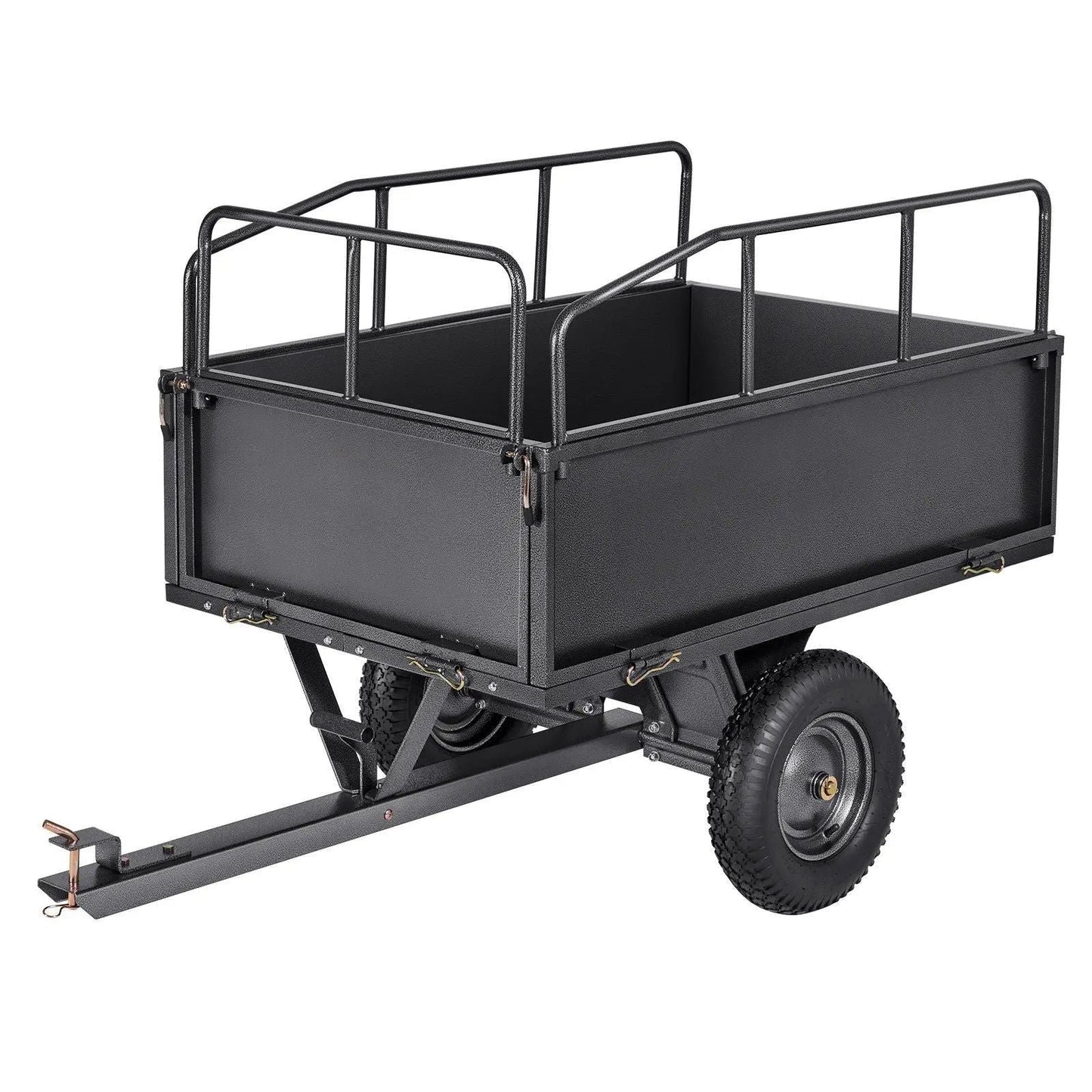 600 lbs Steel Dump Cart, 17 Cu. Ft Capacity, Heavy-Duty Tow Behind for ATV/UTV, DOBA-DC600