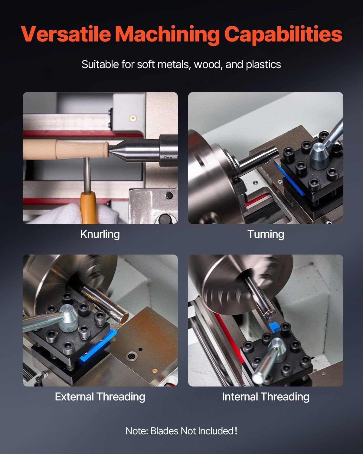 Metal Lathe Machine 8.7 x 39 in Precision Bench Power Metal Lathe Automatic Feed