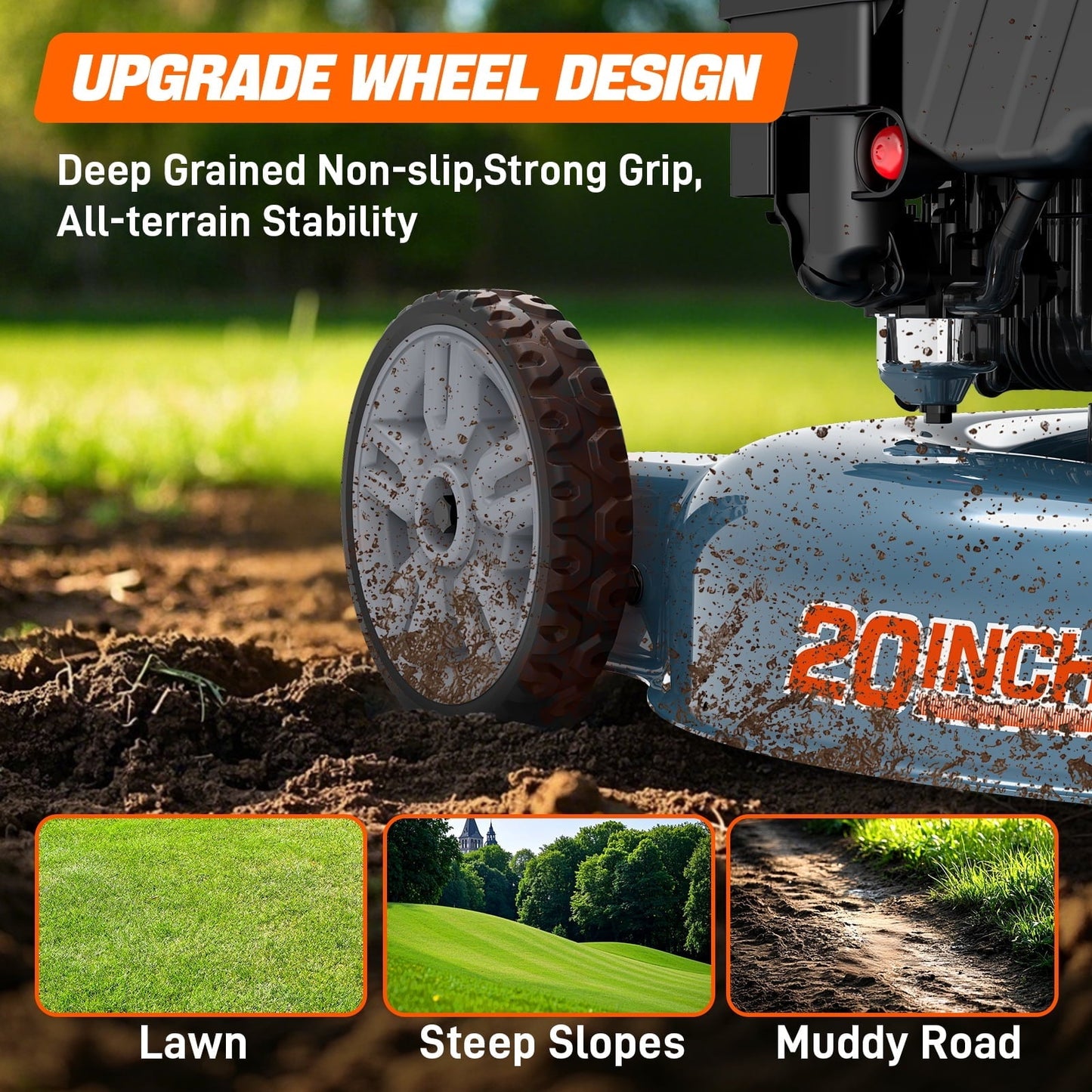 SENIX 18 in. Gas Push Lawn Mower, 144cc 4-Cycle with Side Discharge