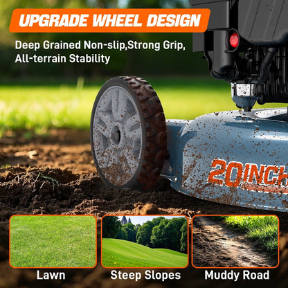 SENIX 18 in. Gas Push Lawn Mower, 144cc 4-Cycle with Side Discharge