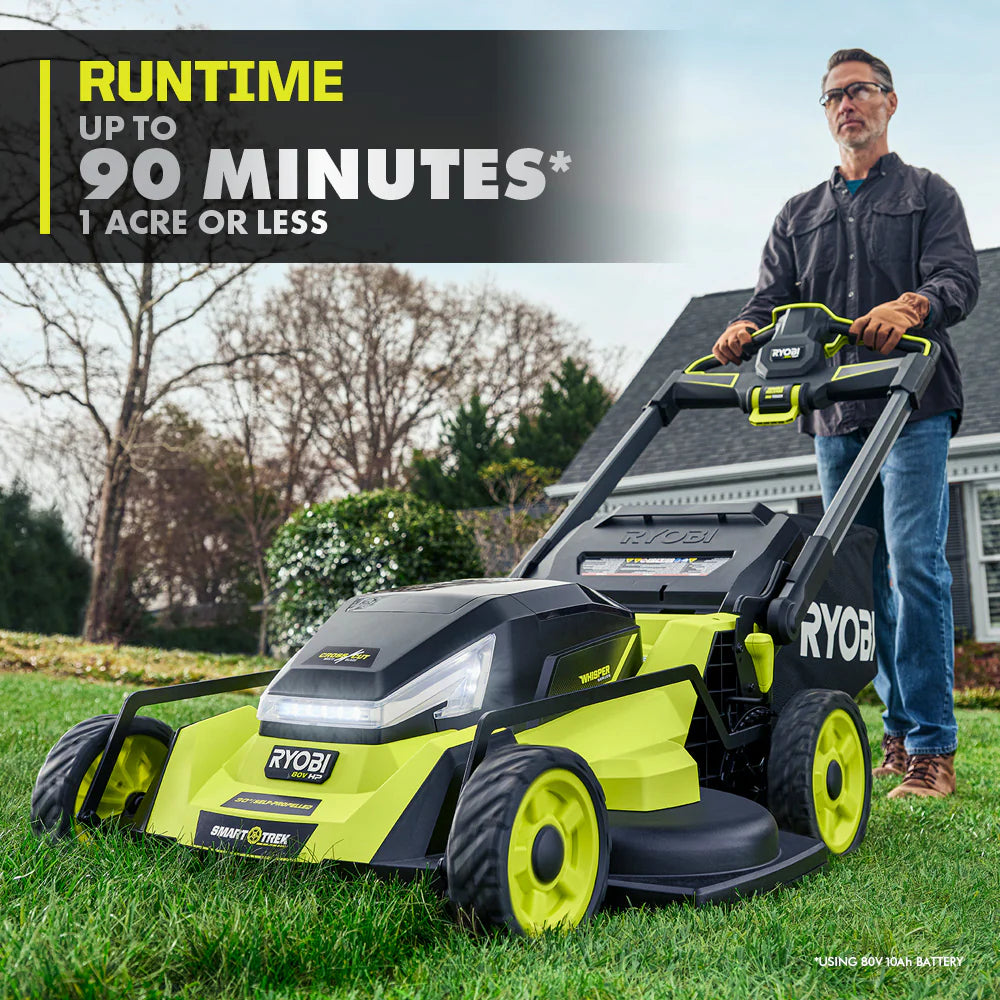 RYOBI 80v Hp brushless 30″ self-propelled dual-blade lawn mower kit