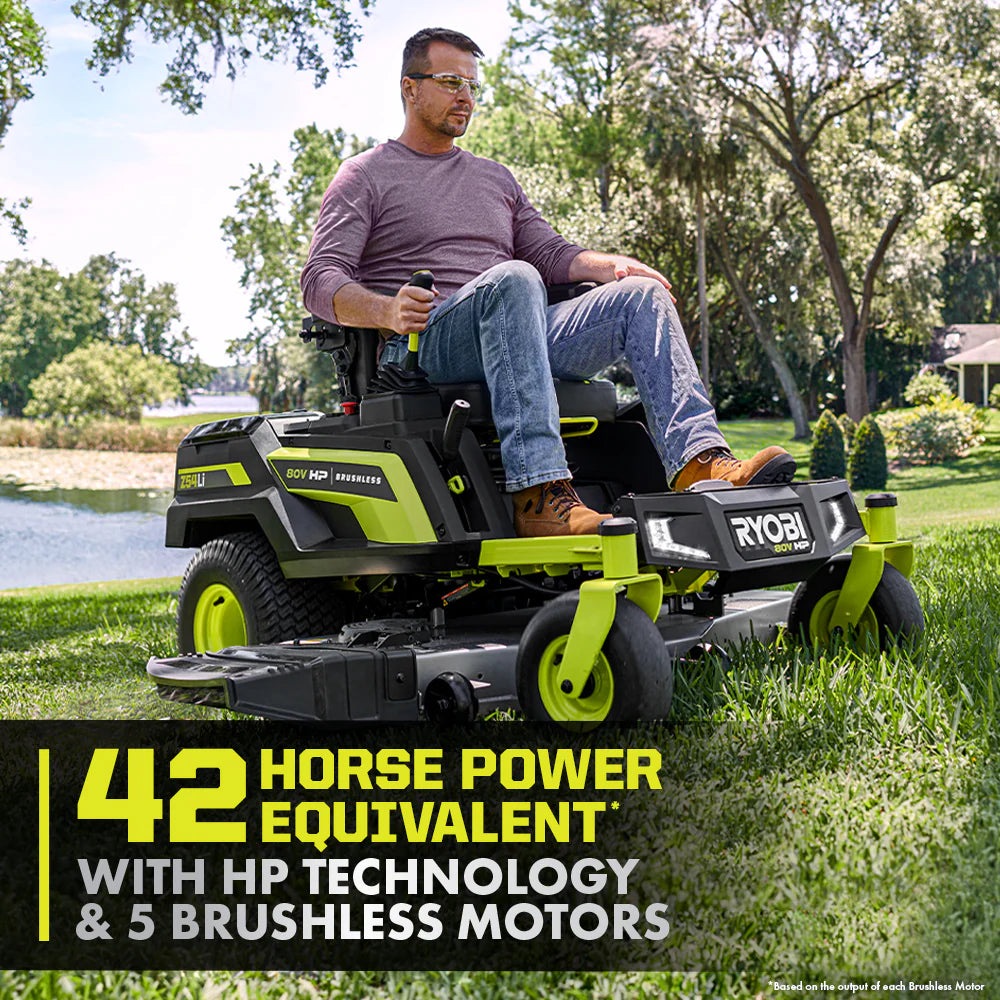 80V Max HP Lithium 54″ Brushless Electric Zero Turn Lawn Mower