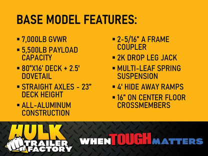 7,000# GVWR Aluminum Car Hauler