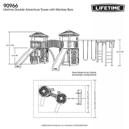 Lifetime 90966 Double Adventure Tower with Monkey Bars