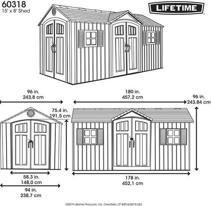 Lifetime 20 Ft. X 8 Ft. Outdoor Storage Shed