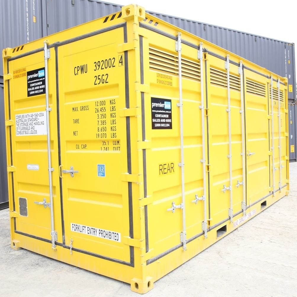 20FT new yellow container with open doors