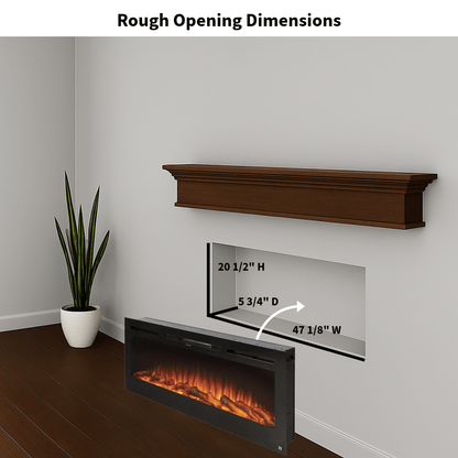 The Sideline 50 Inch Recessed Smart Electric Fireplace 80004