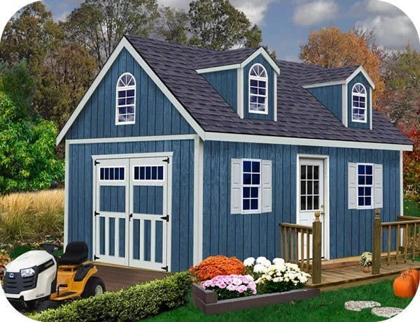 Hampton 12 ft. W x 16 ft. D Wood Storage Shed Kit with Floor (192 Sq. ft.) Installtion Included