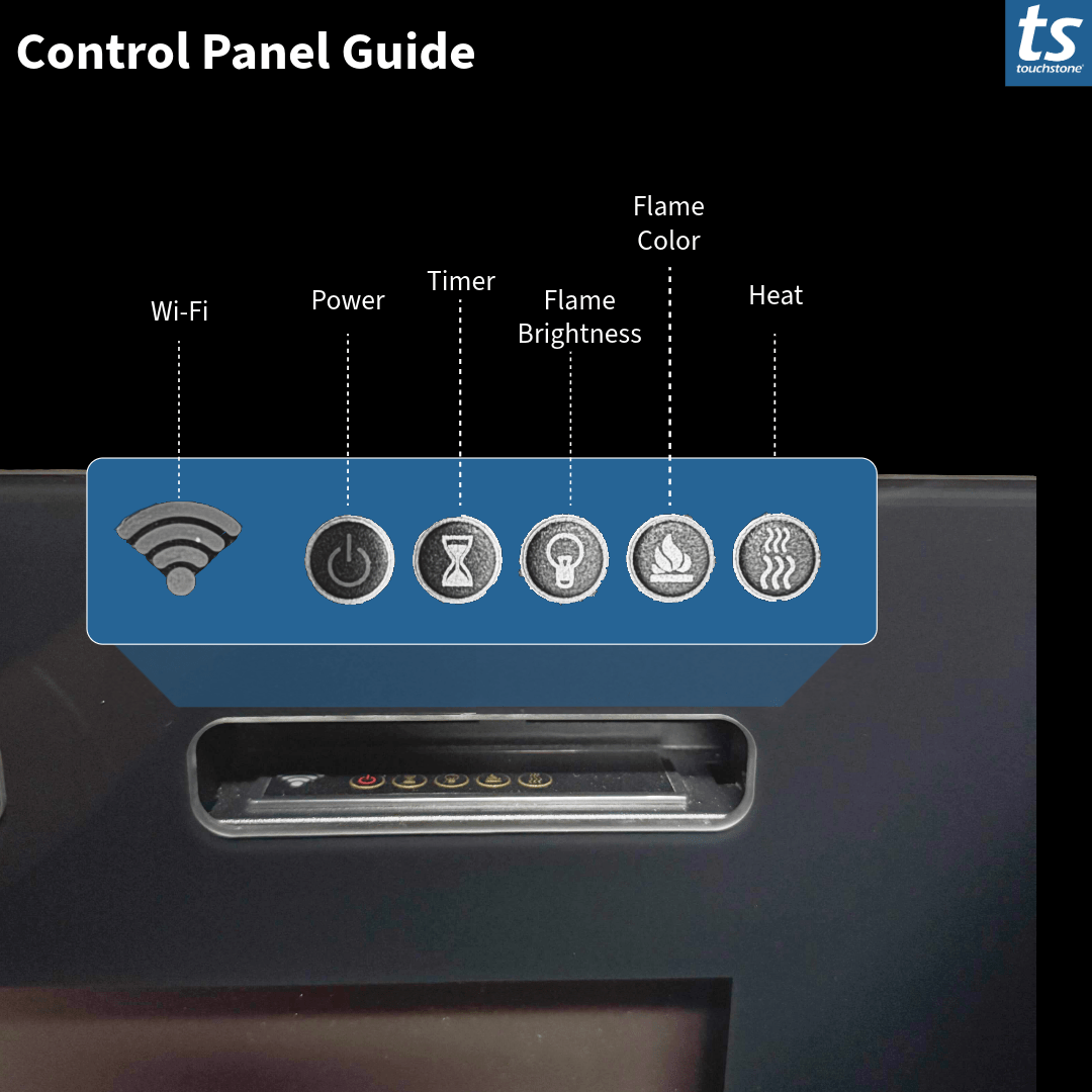 The Sideline 50 Inch Recessed Smart Electric Fireplace 80004
